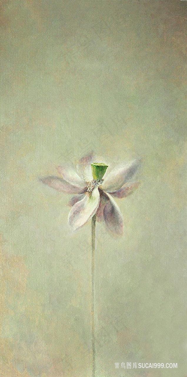 唯美水彩莲花装饰画