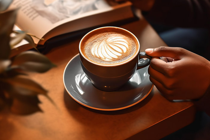 咖啡拉花下午茶摄影图