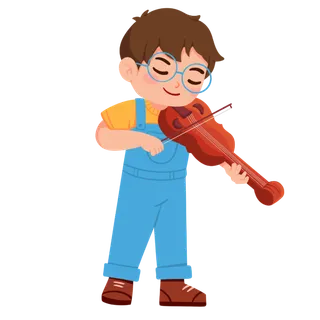 卡通手绘酷拽可爱玩乐器人物乐器培训