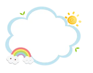 手绘边框小清新云朵卡通边框