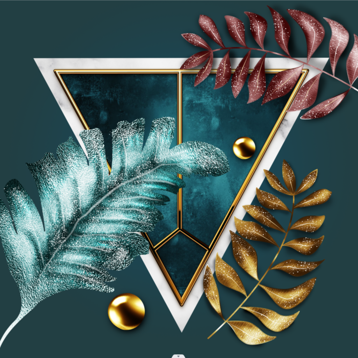 抽象叶子方形装饰画