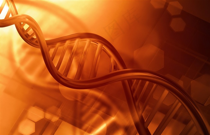 橘黄色分子结构背景高清图片