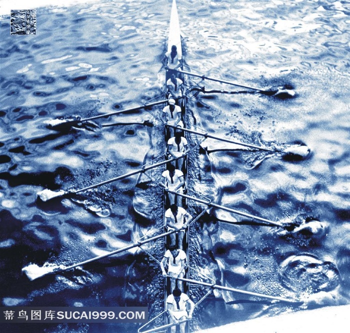 集体划桨的运动员