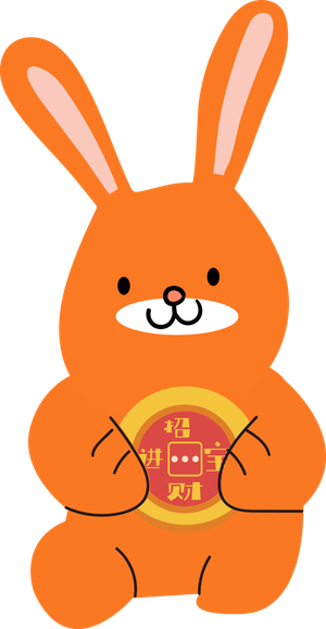 2023新年兔年素材卡通兔子大吉大利