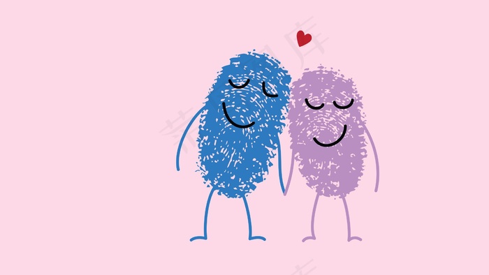 可爱指纹情侣图片