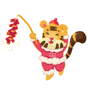 2022虎年卡通老虎形象拜年图案素材图片插图素材