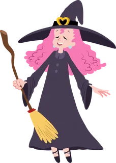 卡通万圣节手绘人物可爱小女孩