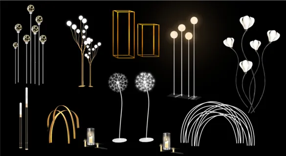 常用婚礼道具铁艺及路引灯