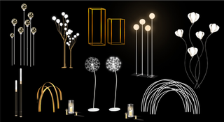 常用婚礼道具铁艺及路引灯