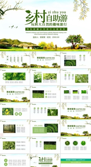 乡村旅游PPT模板ppt模版预览图