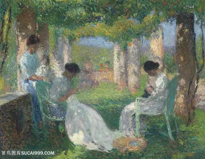 亨利马丁油画椅子女性插画