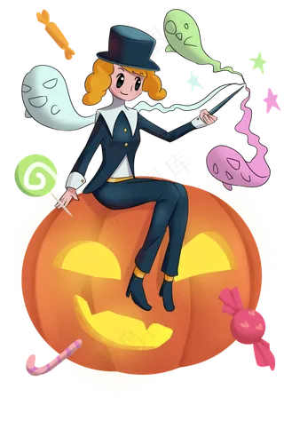 卡通万圣节节日卡通人物糖果