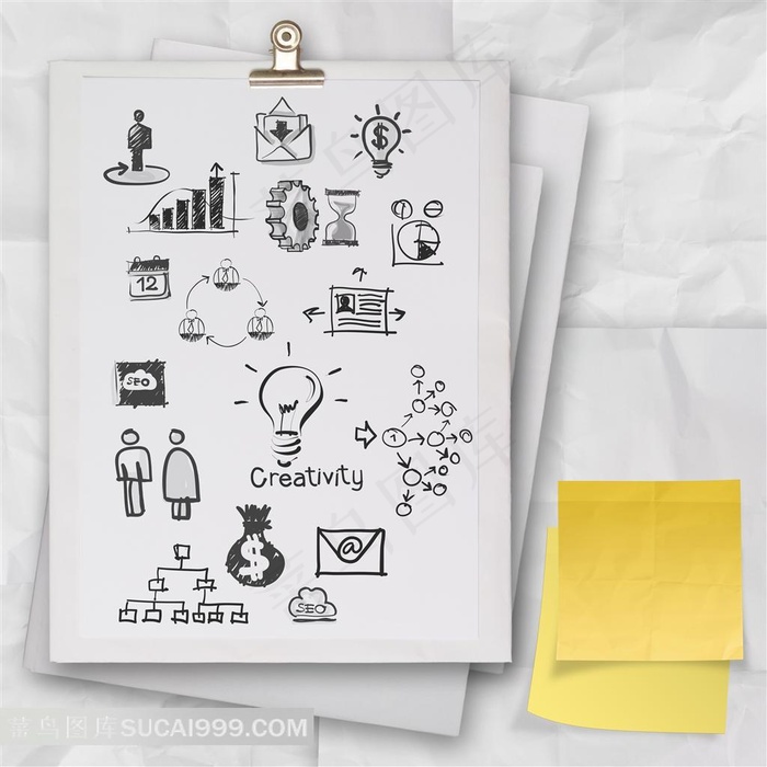 白纸上的手绘图