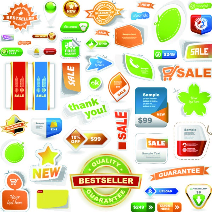 免抠促销标签矢量