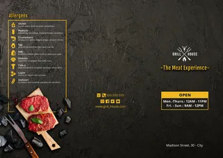 折页  折页模板 宣传折页 企业三折页  高档  创意 牛扒 黑色