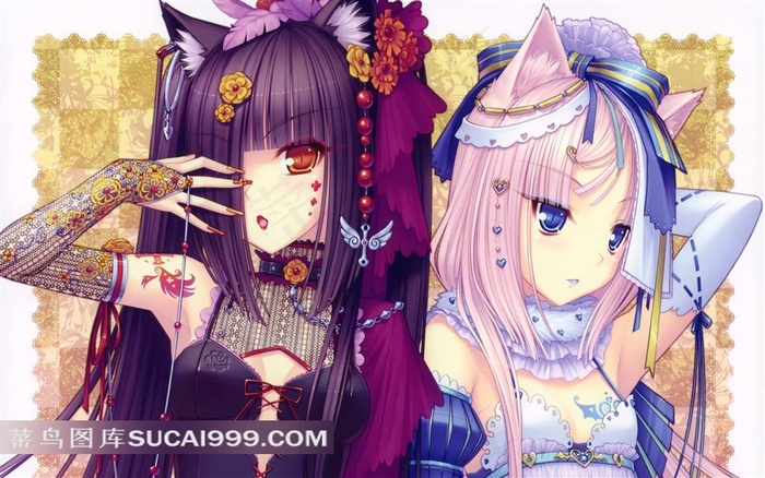 超级可爱的动漫女孩插画素材