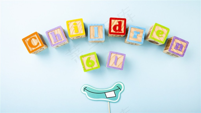 积木儿童节背景