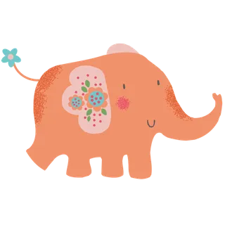 大象卡通粉色