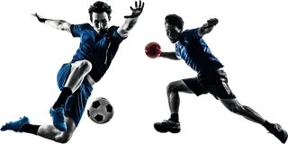 足球运动员踢球射门免抠