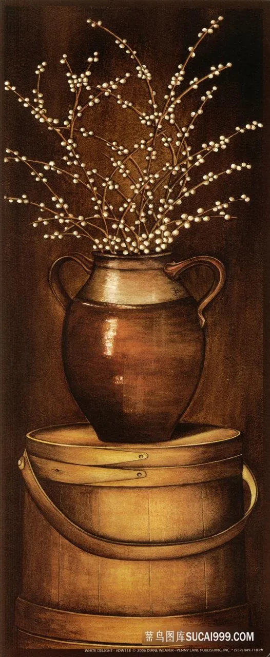 高清唯美花卉花盆艺术油画