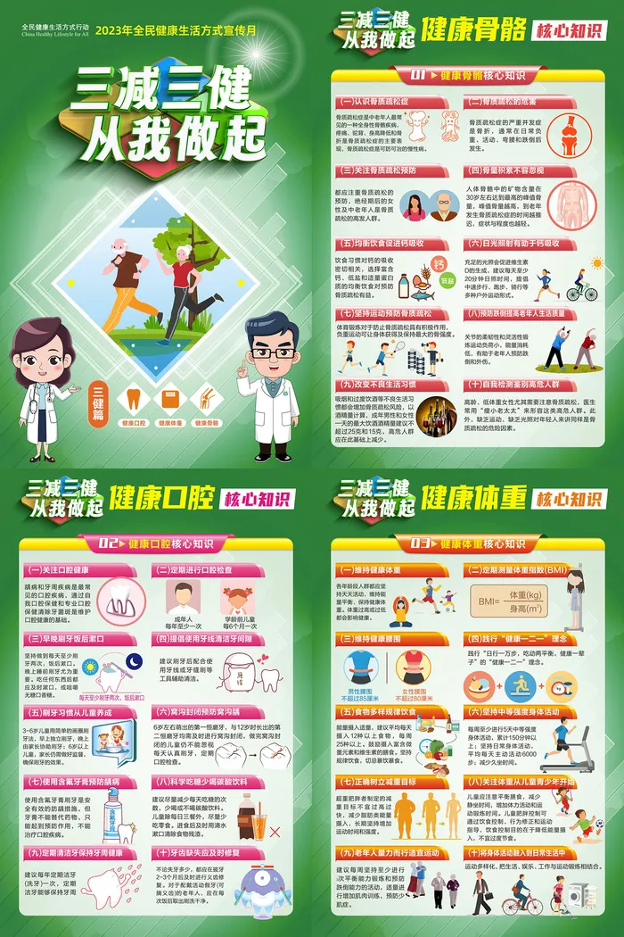 2023三减三健从我做起三健海报cdr矢量模版下载