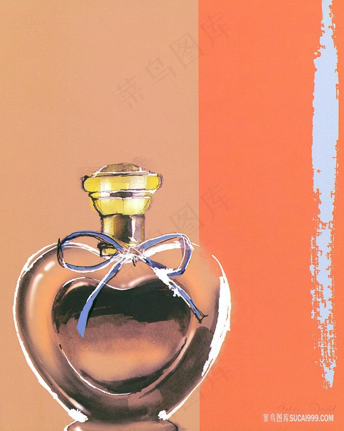 香水水彩艺术插画