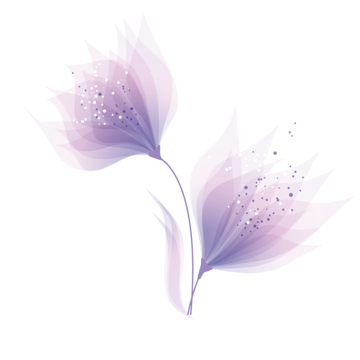 紫色花手绘搭配免扣素材