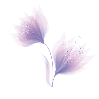 紫色花手绘搭配免扣素材