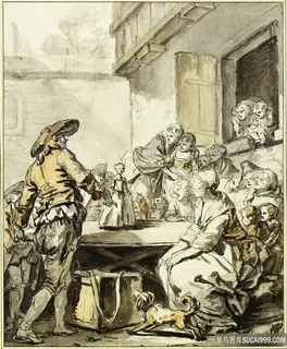巴蒂斯·热鲁兹(1725-1805)-萨瓦尔德与舞蹈娃娃油画图片 巴蒂斯·热鲁兹(1725-1805)-萨瓦尔德与舞蹈娃娃油画图片