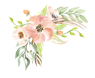 唯美森系手绘水彩花朵 免抠