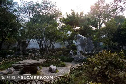 苏州古典名园留园假山园林美景