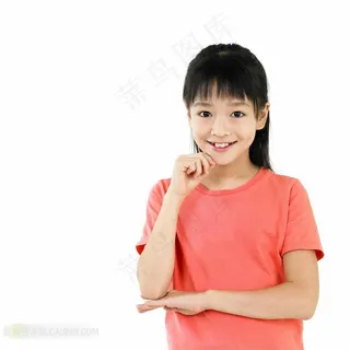 甜美微笑的女学生素材