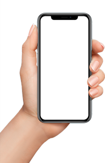 手势左手拿手机免抠png手机样机