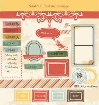 免抠古朴老旧标签