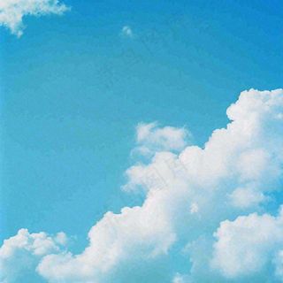 蓝色天空白云简约摄影图