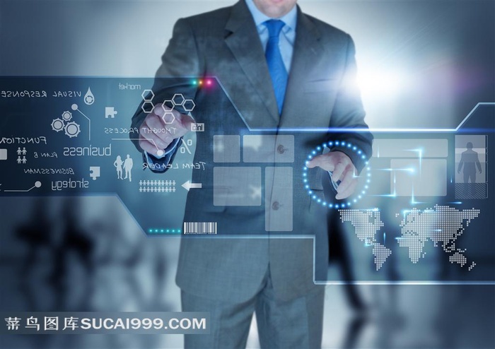 男士手指触摸科技屏幕高清图