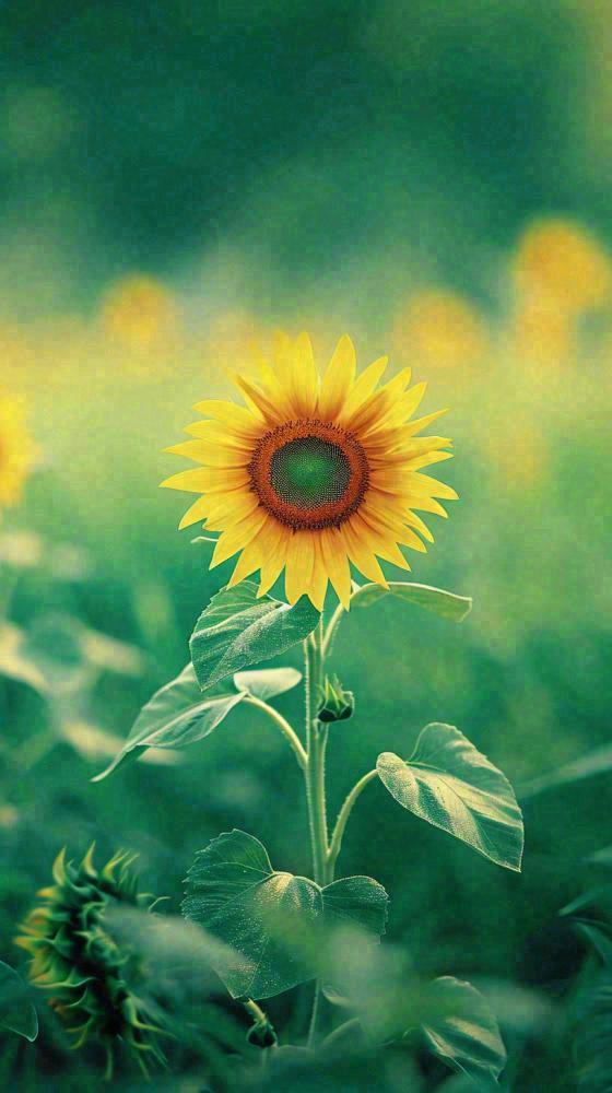 阳光下向日葵特写夏至夏天摄影图