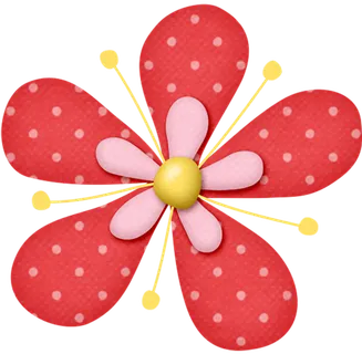 红色花朵卡通简笔