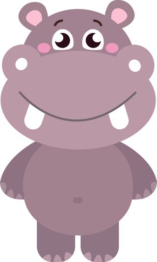 矢量免抠卡通河马