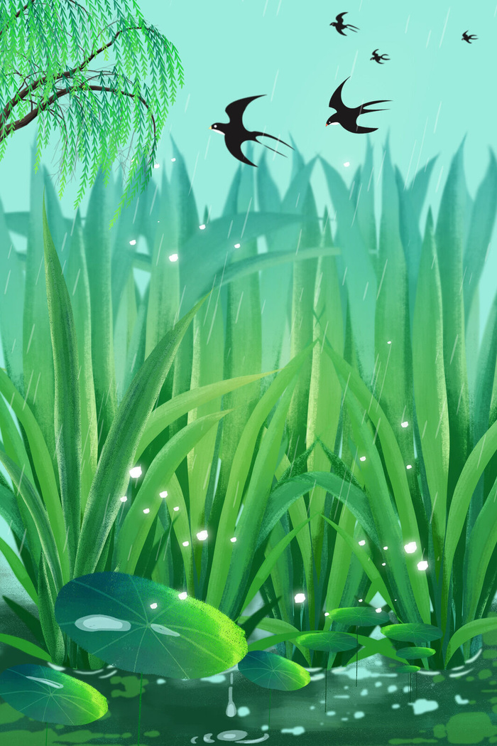 谷雨二十四节气海报设计