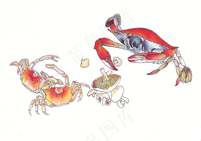 国画瓜果蔬菜鱼虾蟹文化艺术jpg素材