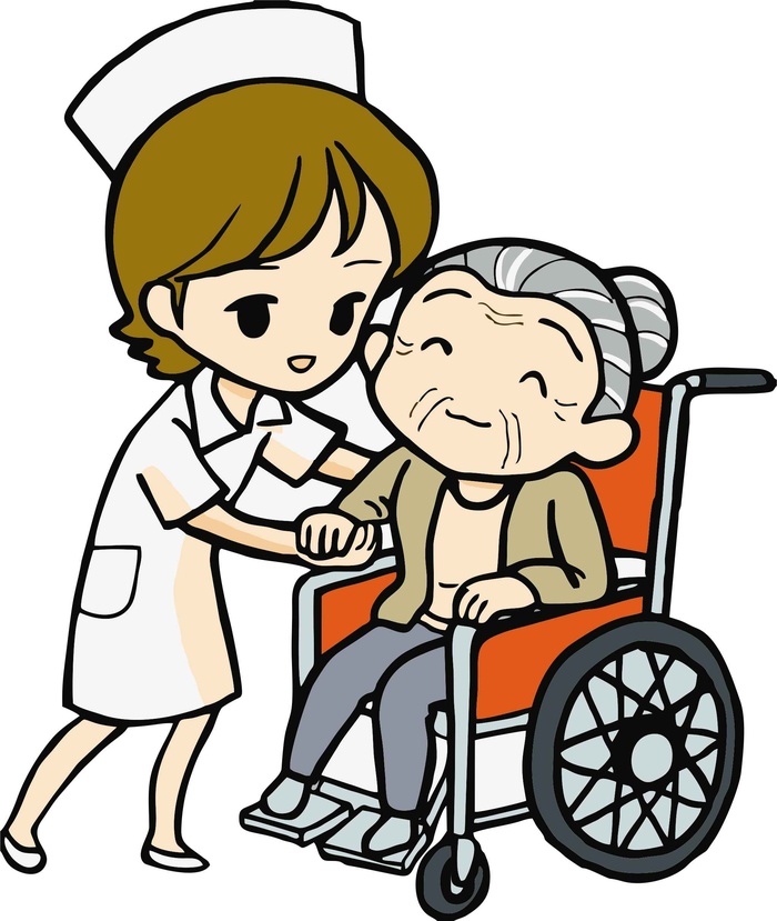 护士卡通护理奶奶