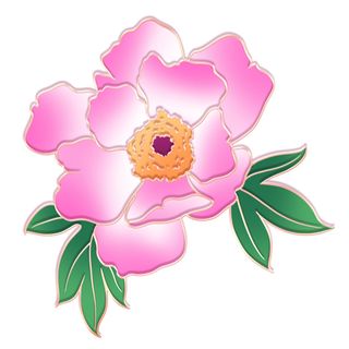 国潮风立体浮雕金边手绘花朵花卉PSD设计PNG免扣图片元素素材