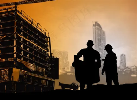 在建高楼和工人