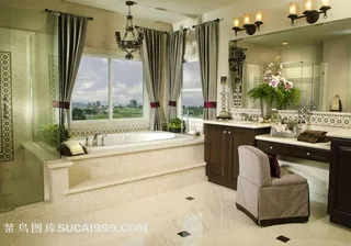 豪华浴室内景摄影高清图片