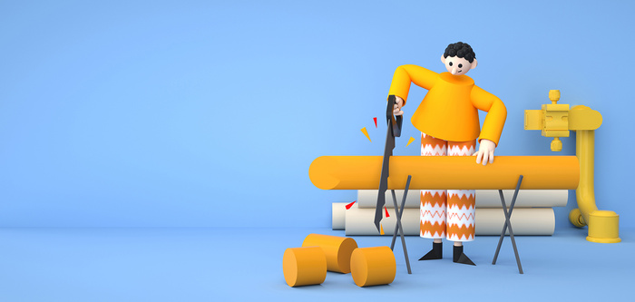 c4d人物立体卡通工人