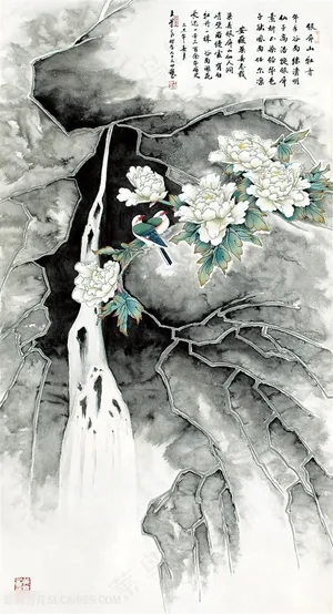 中式树枝花卉装饰画 中式树枝花卉装饰画