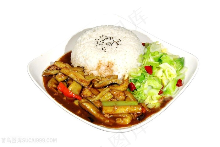 包心菜笋干盖浇饭