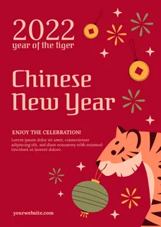 2022虎年新年春节元旦促销标签网页登录页BANNER海报AI矢量素材