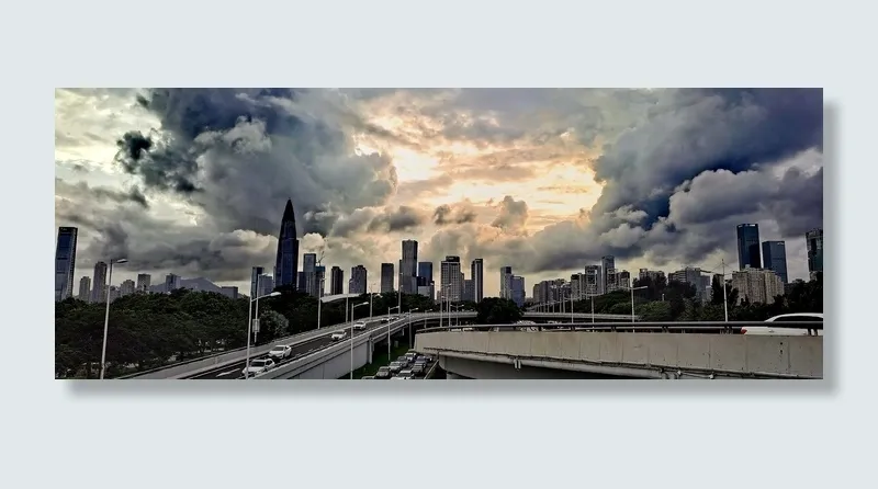 深圳城市暴雨降至 暗黑风 狂风暴雨来临